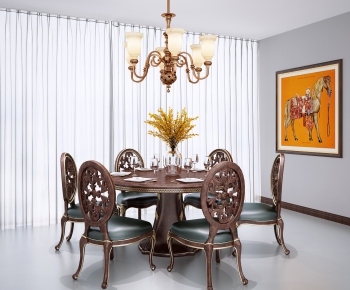 American Style Dining Table And Chairs-ID:341867971