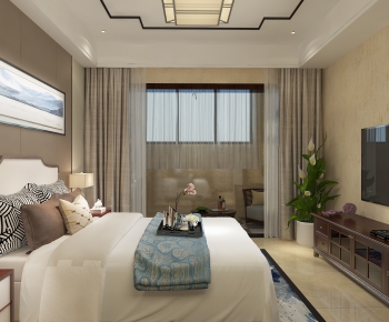 New Chinese Style Bedroom-ID:614674428