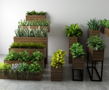 Modern Potted Green Plant-ID:614249727