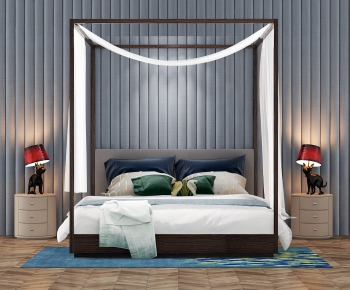 New Chinese Style Double Bed-ID:339582549