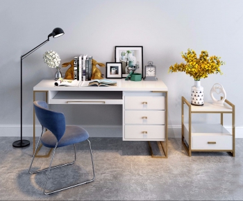 Modern Computer Desk And Chair-ID:409478185
