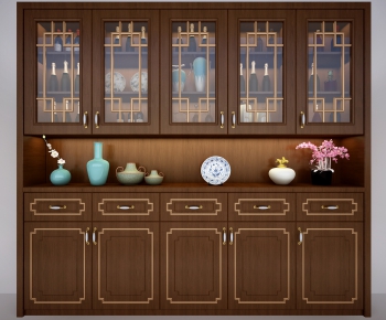 New Chinese Style Wine Cabinet-ID:960188439
