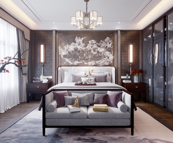 New Chinese Style Bedroom-ID:505423491