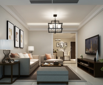 New Chinese Style A Living Room-ID:264886173