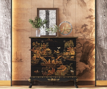 New Chinese Style Side Cabinet/Entrance Cabinet-ID:526342621
