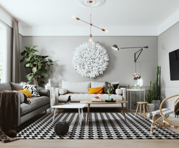 Nordic Style A Living Room-ID:251238183