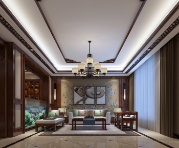 New Chinese Style A Living Room-ID:426334619