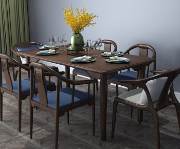 New Chinese Style Dining Table And Chairs-ID:320927177