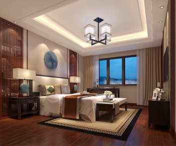 New Chinese Style Bedroom-ID:748327172