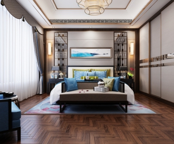 New Chinese Style Bedroom-ID:126867454