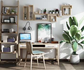 Nordic Style Computer Desk And Chair-ID:651486739