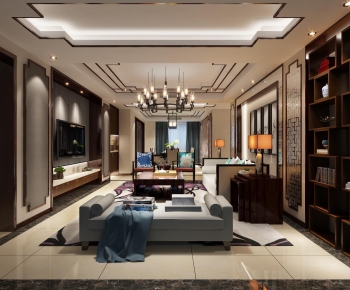 Chinese Style A Living Room-ID:736173315