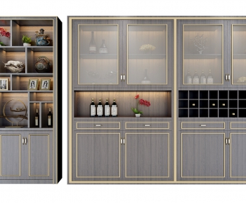New Chinese Style Wine Cabinet-ID:711396954