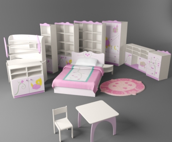 Modern Child's Bed-ID:954507298