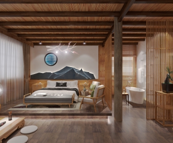 New Chinese Style Bedroom-ID:650449232