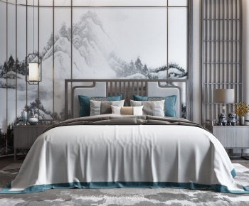 New Chinese Style Double Bed-ID:776969385