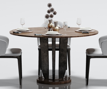 Industrial Style Dining Table And Chairs-ID:446562823