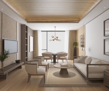 New Chinese Style A Living Room-ID:751242927