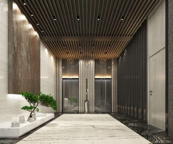New Chinese Style Elevator Hall-ID:933297453