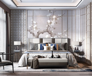 New Chinese Style Bedroom-ID:555493128