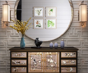 New Chinese Style Side Cabinet/Entrance Cabinet-ID:902237731