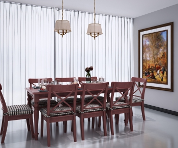 American Style Dining Table And Chairs-ID:776451998