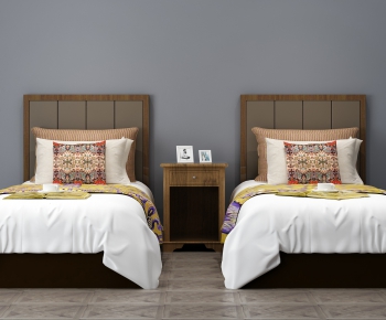 New Chinese Style Single Bed-ID:513636174