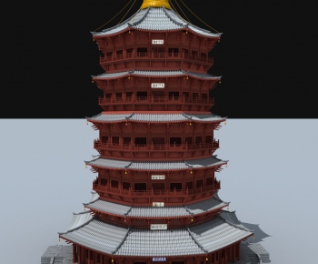 Chinese Style Ancient Architectural Buildings-ID:842429221