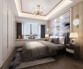 New Chinese Style Bedroom-ID:588884669