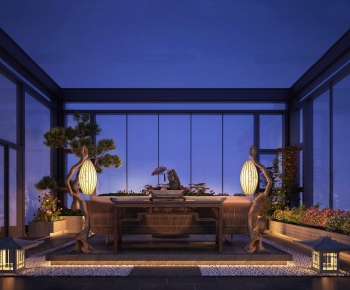 New Chinese Style Balcony-ID:536707295