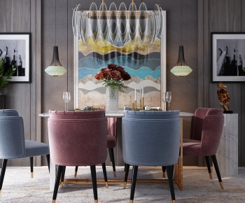 American Style Dining Table And Chairs-ID:125879454