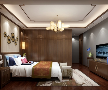 New Chinese Style Bedroom-ID:667131889