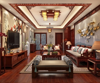 Chinese Style A Living Room-ID:542031546