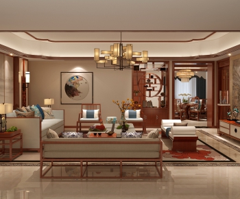 New Chinese Style A Living Room-ID:289825978