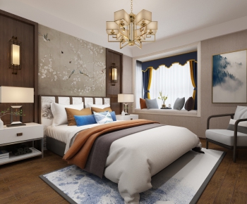 New Chinese Style Bedroom-ID:384949351