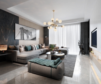 Modern A Living Room-ID:600852595
