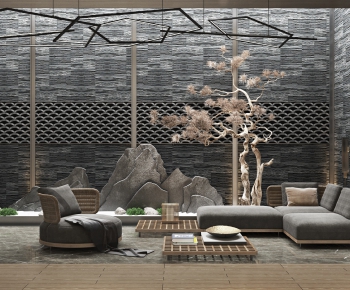 New Chinese Style Outdoor Sofa-ID:292476235
