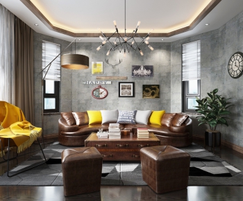 Industrial Style A Living Room-ID:222478181