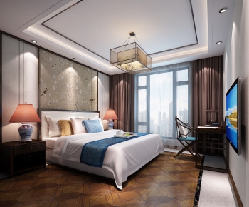 New Chinese Style Bedroom-ID:447129643