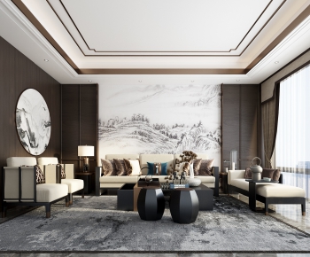 New Chinese Style A Living Room-ID:292893129