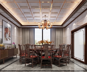 New Chinese Style Dining Room-ID:592980217