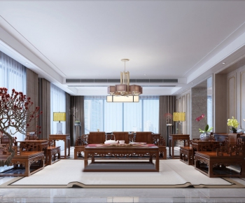 New Chinese Style A Living Room-ID:492103997