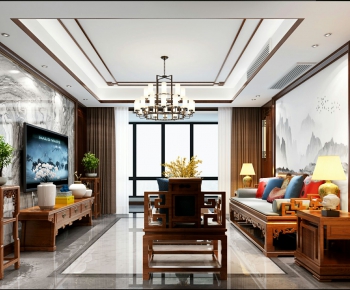 Chinese Style A Living Room-ID:808843188