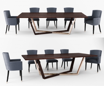 Simple European Style Dining Table And Chairs-ID:356278944