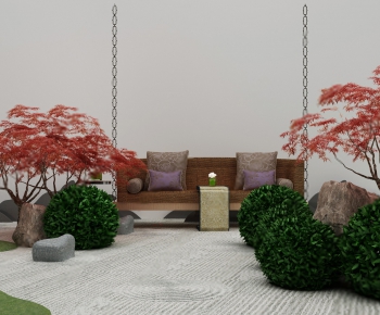 新中式户外吊椅植物组合-ID:209531344