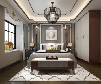 New Chinese Style Bedroom-ID:343003968