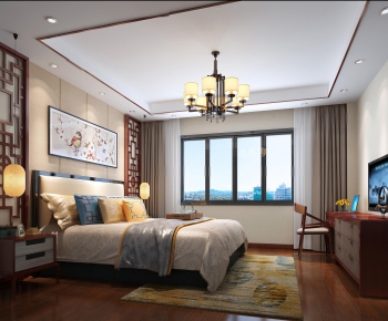 New Chinese Style Bedroom-ID:687621281