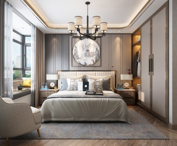 New Chinese Style Bedroom-ID:390691369