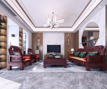 New Chinese Style A Living Room-ID:310800289