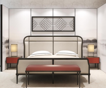 New Chinese Style Double Bed-ID:817121211